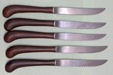 Ekco Eterna Colonial Americana* Phenolic Handle - Forged Stainless Steak Knives 5 pieces 9" long F*S