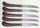 Ekco Eterna Colonial Americana* Phenolic Handle - Forged Stainless Steak Knives 5 pieces 9" long F*S