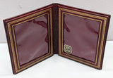 Oxblood Leather, 24KT tooled gold Twin Photo Travel Frame F*S