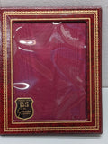 Oxblood Leather, 24KT tooled gold Twin Photo Travel Frame F*S