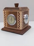 Weather Station Rotating Cube with Barometer, Thermometer, Hygrometer, Clock F*S
