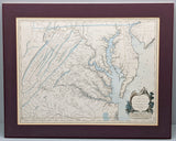 1755 Vaugondy Map of the Chesapeake* Bay, Virginia, Maryland, and Delaware F*S