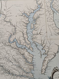 1755 Vaugondy Map of the Chesapeake* Bay, Virginia, Maryland, and Delaware F*S