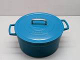 Martha Stewart 8 Quart Enameled Cast Iron Dutch Oven - Teal