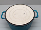 Martha Stewart 8 Quart Enameled Cast Iron Dutch Oven - Teal