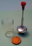 Nut Chopper - Glass Jar Measuring Cup w/Maple Block F*S