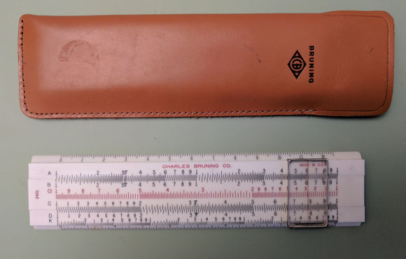 Bruning 2401* 5in Slide Rule and Leather Case F*S