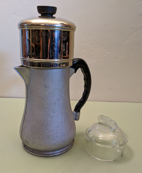 Guardian Service Atomic-Age Hammered Aluminum Stovetop Drip coffeepot. F*S