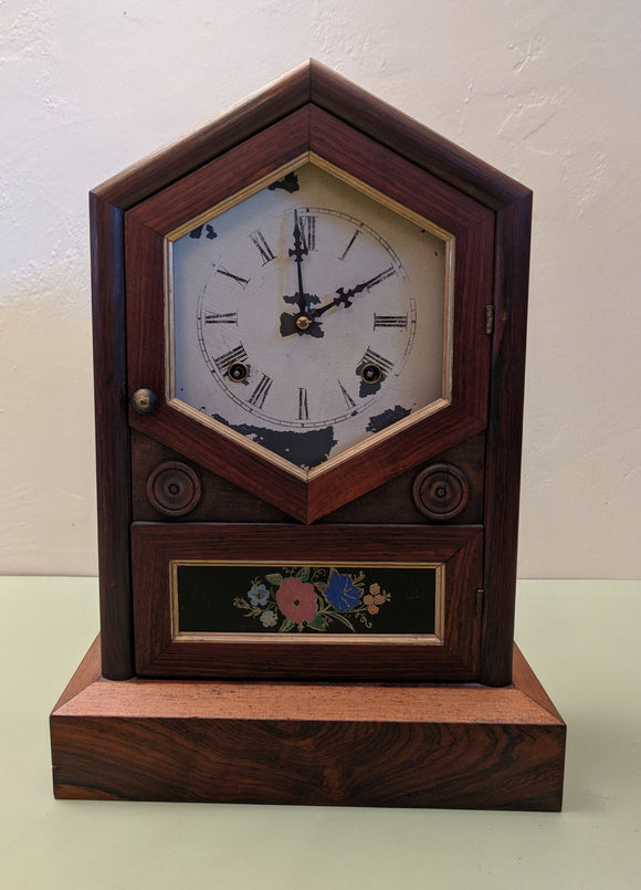 Jerome & Co. 1872 Hexagon* Top Mantle Clock Working F*S