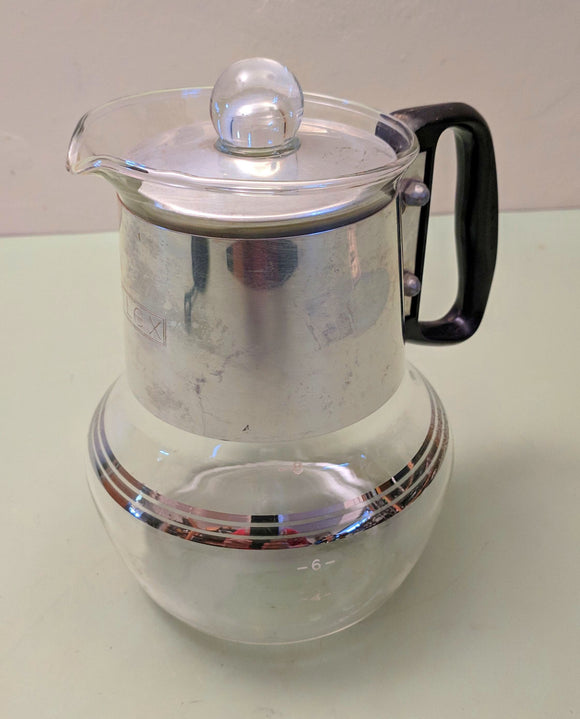 Silex Glass And Aluminum Stove Top Coffee Pot with a glass bubbling top F*S