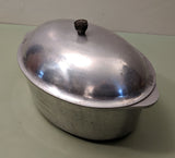 Household Institure Cast Aluminum Art-Deco 6 qt Oval Roaster w/Lid F*S