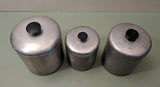 1950s * Brushed Alum Nesting Canister Set Flour-Sugar-Coffee F*S