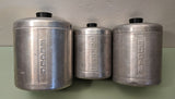 1950s * Brushed Alum Nesting Canister Set Flour-Sugar-Coffee F*S