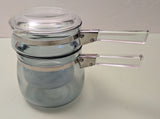 PYREX Flameware Blue bubble 1-1/2qt Double Boiler with lid F*S