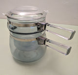 PYREX Flameware Blue bubble 1-1/2qt Double Boiler with lid F*S