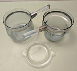 PYREX Flameware Blue bubble 1-1/2qt Double Boiler with lid F*S