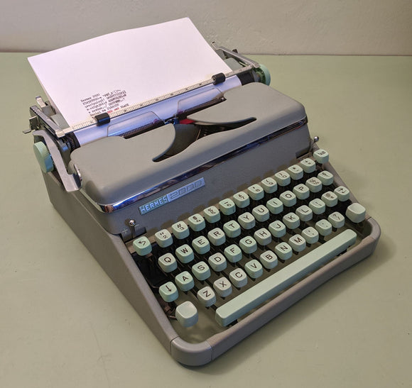 Hermes 2000 Manual Portable Typewriter owner's and user's manual PDF format