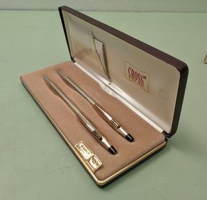 CROSS 10k * Gold Filled Pen Pencil Set With Case & Booklet F*S