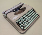 Hermes Baby Rocket Manual Typewriter ready to type ! Seafoam Green F*S