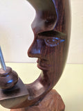 Man in the Moon Wood Carving F*S