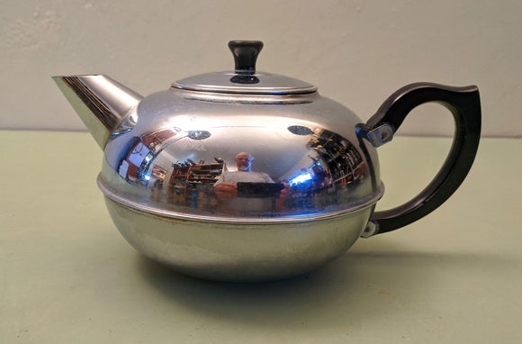 Britdis chrome* on copper 6 cup teapot F*S
