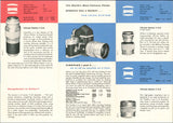 Ernst LEITZ * Leica M Visoflex and Interchangeable lens brochure - 1960 F*S